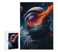 300 PCS Puzzle Per Adulti Astronaut Helmet Reflecting Landscape And Space Puzzle Per Adolescenti Difficile Difficile Ogni Pezzo È Unico - Gioco Divertente E Stimolante Per Tutta La Famiglia 300 PCS