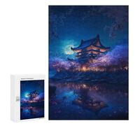 300 PCS Puzzle Per Adulti Cherry Blossom Night Reflections Puzzle Per Adolescenti Migliora La Memoria Difficile E Stimolante È Ideale Come Regalo 300 PCS