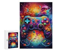 300 PCS Puzzle Per Adulti Colorful Abstract Game Controller Artwork Puzzle Per Adulti Gioco Pratico Decorazione Da Parete Regali Di Compleanno E Unici 300 PCS