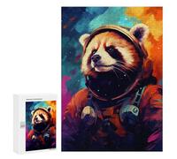 300 PCS Puzzle Per Adulti Cosmic Red Panda Explorer-3 Puzzle Per Adolescenti Difficile Difficile Ogni Pezzo È Unico - Gioco Divertente E Stimolante Per Tutta La Famiglia 300 PCS