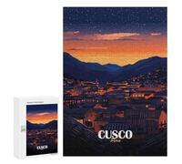 300 PCS Puzzle Per Adulti Cusco, Peru at Nightfall Puzzle Per Adulti Giochi Per Famiglie Taglio Di Precisione Regali Unici Per Compleanno E Natale 300 PCS