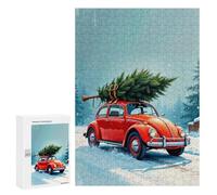 300 PCS Puzzle Per Adulti E Adolescenti Red Beetle with Christmas Tree Puzzle Per Adulti Giochi Per Famiglie Taglio Di Precisione Regali Unici Per Compleanno E Natale 300 PCS