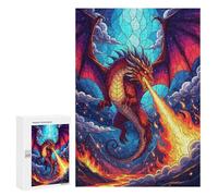 300 PCS Puzzle Per Adulti E Adolescenti Stained Glass Dragon Breathing Fire Puzzle Gioco Pratico Corsa Di Velocità Manuale Regali Unici Per Compleanno E Natale 300 PCS