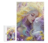300 PCS Puzzle Per Adulti Enchanted Garden with Fantasy Cat Puzzle Per Adolescenti Migliora La Memoria Difficile E Stimolante È Ideale Come Regalo 300 PCS