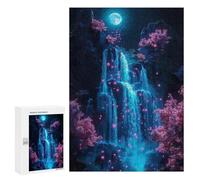300 PCS Puzzle Per Adulti Enchanted Waterfall Moonlit Night Puzzle Per Adolescenti Difficile Difficile Ogni Pezzo È Unico - Gioco Divertente E Stimolante Per Tutta La Famiglia 300 PCS