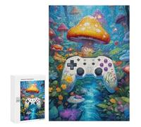 300 PCS Puzzle Per Adulti Fantasy Mushroom Forest with Game Controller -2 Puzzle Per Adulti Giochi Rilassanti Regalo Di Compleanno Regali Unici Per Compleanno E Natale 300 PCS