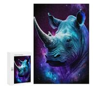 300 PCS Puzzle Per Adulti Galactic Rhino Portrait -3 Puzzle Per Adolescenti Difficile Difficile Ogni Pezzo È Unico - Gioco Divertente E Stimolante Per Tutta La Famiglia 300 PCS
