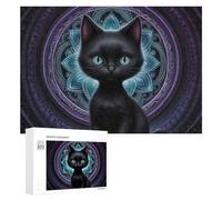 300 PCS Puzzle Per Adulti Mystical Black Cat Artwork Puzzle Per Adulti Antistress Un'opera D'arte Regali Unici Per Compleanno E Natale 300 PCS