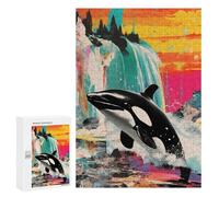 300 PCS Puzzle Per Adulti Orca Whale Killer Collage Puzzle Per Adulti Giochi Rilassanti Sfida Difficile Difficile E Sfida 300 PCS