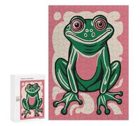 300 PCS Puzzle Per Adulti Pink Retro Frog Puzzle Per Adolescenti, Passatempo Per Le Vacanze A Casa, Impegnativi Da Completare, Gioco Educativo Per Famiglie 300 PCS