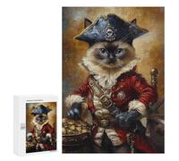300 PCS Puzzle Per Adulti Pirate Cat Captain Portrait-2 Puzzle Per Adolescenti Taglio Di Precisione Interazione Genitore-figlio Regali Per La Riduzione Dello Stress 300 PCS
