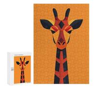 300 PCS Puzzle Per Adulti Puzzle Colorful Giraffe Vector Portrait on Bright Orange Puzzle Per Adulti Giochi Rilassanti Regalo Di Compleanno Regali Di Compleanno E Unici 300 PCS