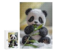 300 PCS Puzzle Per Adulti Puzzle Cute Baby Panda Eating Bamboo Puzzle Per Adulti Gioco Rompicapo Decorazione Murale Divertimento A Casa Attività, 300 PCS