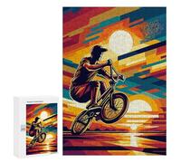 300 PCS Puzzle Per Adulti Puzzle Freestyle BMX Sunset Wpap Puzzle Per Adulti Giochi Rilassanti Regalo Di Compleanno Regali Di Compleanno E Unici 300 PCS