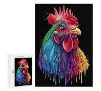 300 PCS Puzzle Per Adulti Puzzle Pop Art Rainbow Rhode Island Red Rooster Puzzle Per Adulti Gioco Rompicapo Corsa Di Velocità Gioco Impegnativo Regali 300 PCS