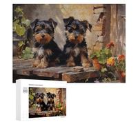 300 PCS Puzzle Per Adulti Puzzle Yorkshire Terrier Puppies Puzzle Per Adulti Gioco Rompicapo Decorazione Murale Divertimento A Casa Attività, 300 PCS