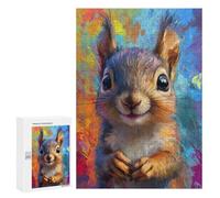 300 PCS Puzzle Per Adulti Smiling Squirrel Painting Puzzle Per Adolescenti Difficile Difficile Ogni Pezzo È Unico - Gioco Divertente E Stimolante Per Tutta La Famiglia 300 PCS