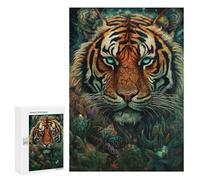 300 PCS Puzzle Per Adulti Tiger Floral Puzzle Per Adolescenti Difficile Difficile Ogni Pezzo È Unico - Gioco Divertente E Stimolante Per Tutta La Famiglia 300 PCS
