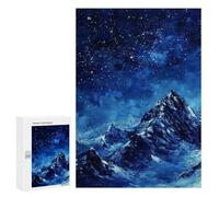 300 PCS Puzzle Snow-Capped Peaks Under Starry Sky Puzzle Per Adolescenti Migliora La Memoria Difficile E Stimolante Rompicapo Giochi Per Famiglie 300 PCS