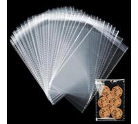 300 Pcs Sacchetti Trasparenti per Confetti, 12x21+3cm Bustine di Cellophane | Trasparenti Autoadesivi, Sacchetti Plastica Confetti, Bustine Piccole Adesive per Caramelle, Biscotti, Gioielli