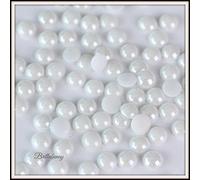300 PERLE TERMOADESIVE MEZZE PERLE SS16 / 4MM CERAMICA HOTFIX BIANCHE Half Pearl White Brillabenny