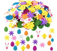 300 pezzi adesivi in schiuma pasquale colorati decorativi sfusi mini glitter autoadesivi uovo coniglietto fiore adesivi per arti mestieri biglietti di auguri decorazione della casa forniture pasquali