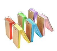 300 Pezzi Colore Flash Cards con Raccoglitore ad Anelli, XCOZU Index Cards Study Cards Easy Flip con Raccoglitore Memo Scratch Pads 6 Set (50 Fogli per Set)
