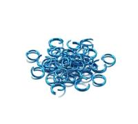 300 pezzi di anelli di congiunzione colorati - Anelli di congiunzione aperti da 6 mm, 8 mm, 10 mm for la creazione di gioielli fai da te e progetti artigianali(Peacock Blue,6mm)