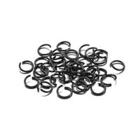 300 pezzi di anelli di congiunzione colorati - Anelli di congiunzione aperti da 6 mm, 8 mm, 10 mm for la creazione di gioielli fai da te e progetti artigianali(Black,8mm)