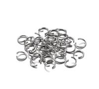 300 pezzi di anelli di congiunzione colorati - Anelli di congiunzione aperti da 6 mm, 8 mm, 10 mm for la creazione di gioielli fai da te e progetti artigianali(Rhodium,6mm)
