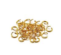 300 pezzi di anelli di congiunzione colorati - Anelli di congiunzione aperti da 6 mm, 8 mm, 10 mm for la creazione di gioielli fai da te e progetti artigianali(Gold,6mm)