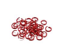 300 pezzi di anelli di congiunzione colorati - Anelli di congiunzione aperti da 6 mm, 8 mm, 10 mm for la creazione di gioielli fai da te e progetti artigianali(Red,6mm)