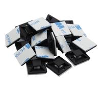 300 pezzi di base adesiva per fascette stringicavi, colore nero, 20 x 20 mm, fissaggio cavi autoadesivo, piccolo supporto per cavi, fascette, fascette adesive, per esterni