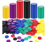 300 Pezzi di Fiche da Poker in Plastica con 6 Colori da 1,18 Pollici Dischi di Conteggio per Giochi di Carte Fiche per Matematica Gettoni Contatori per Ricompensa Chip da Gioco per Bambini
