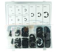 300 pezzi E Clip Esterno Metrico Anelli Sicurezza Assortimento 1.5 mm - 22 mm