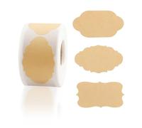 300 Pezzi Etichette Adesive Natalizie, 3cm x 5cm Etichette Adesive, Etichette Autoadesive per Cosmetici, Decorazioni Fatte a Mano, Bottiglie e Lattine, Artigianato(marrone-3)