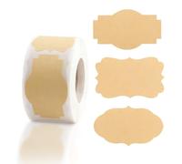 300 Pezzi Etichette Adesive Natalizie, 3cm x 5cm Etichette Adesive, Etichette Autoadesive per Cosmetici, Decorazioni Fatte a Mano, Bottiglie e Lattine, Artigianato(marrone-4)