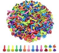300 pezzi fermacravatte parigine multicolore, fermacampioni piccoli, fermacampioni scrapbooking, Include cerchi e cuori, per compiti in orniture per l'ufficio, progetti artistici
