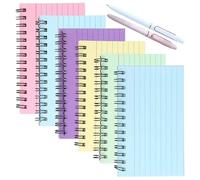 300 Pezzi Flashcard Formato A6 a Righe con 2 Penne, 110 GSM Cartoncini per Schedario in 5 Colori, Schede di Revisione Sprial, Biglietti Indice per Appunti Apprendimento Ricetta Memo Ufficio