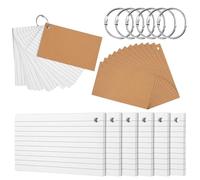 300 Pezzi Flashcards di Apprendimento A Righe Bianche,12,7 x 7,6 cm Flash Card,Card Colorate,Schede Flash Perforate,Tarjetas de Presentacion per Memorizzare Vocaboli,Appunti di Studio,Appunti Lavoro