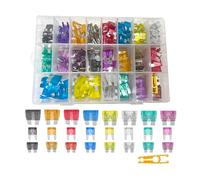 300 Pezzi Fusibili Auto Assortiti Kit, 50 Mini Fusibili Auto+160 Fusibile Medio+90 Micro Fusibile+Estrattori, 11 Specifiche 2A 3A 5A 7.5A 10A 15A 20A 25A 30A 35A 40A, per Camper/Camion/Moto/Barca