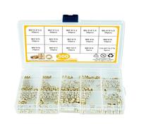 300 pezzi in ottone zigrinato, 2/2, 5/3/4/5/6 mm, inserti filettati metrici, zigrinati, set di assortimento per stampa 3D, in ottone