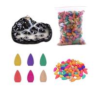 300 pezzi IncensoConi a Cascata,Bruciatorediincenso a cascata,IncensoCono Riflusso,Coni di incenso per interni,Incenso a cono di riflusso,Con bruciatore di incenso, per camera da letto, yoga, ecc.