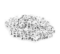300 Pezzi Lettere 12 × 8 × 3 300 Pezzi Acrilico Bianco Perline Lettera Singola A-Z Accessori Collana Braccialetto Fai da Te