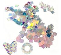 300 pezzi Mini Rainbow Holographic Acrylic Squares, Double Sided Plexiglass Tiles, Iridescent Acrylic Sheets for DIY Crafts, Mosaic Art, Light and Shadow Projects, Resin Jewelry, 2 x 2 cm/3 x 3 cm (3