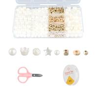 300 Pezzi Perle per Bigiotteria Bianche Plastica 4/6/8/10/12mm Rotonde Decorative Perline Bianco Craft Beads per Braccialetti Cucire Collane Artigianato Creazione Gioielli Fai da Te
