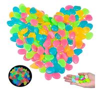 300 Pezzi Pietre Fluorescent, Luminoso Pietre, Pietre Decorative, Pietre Nottilucenti, Colorate Ciottoli, Sassi Luminosi da Giardino, per Terrario, Sentieri, Cortile, Vaso di Fiori, Acquario, Piscina