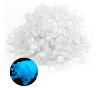 300 Pezzi Pietre Luminose bianco, Decorative Luminosi, Ciottoli Fluorescenti Incandescente Ciottoli, Applicabile a Giardino Sentieri Acquario, Crea un'atmosfera romantica (bianco)