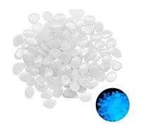 300 Pezzi Pietre Luminose da Giardino, Decorative Sassi Luminosi Brillanti Ciottoli Fluorescenti Incandescente Fosforescenti in Resina Pietre Luminosi per Vasi Acquario Prati Terrazza(Bianco)