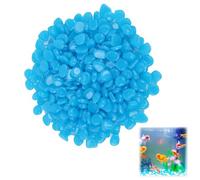 300 Pezzi Pietre Luminose da Giardino, Sassi Decorativi Luminosi per Esterni e Interni, Sassi Luminosi da Giardino, Pietre Luminose Brillano al Buio, Sicure e Eco-Friendly (Blu)